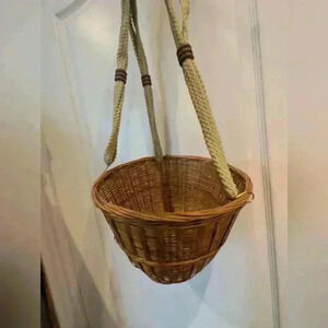 Vintage wicker plant hanging  basket